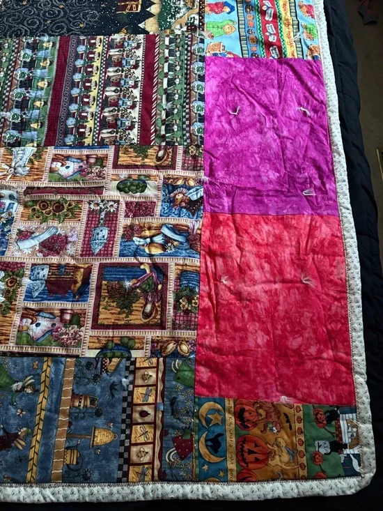 Adorable Patchwork Quilted Throw Blanket w/ Care Bear, Paddington Bear - Picture 10 of 15